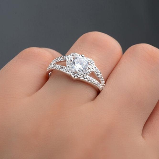Sterling Silver Crystal Heart Ring | Brehn