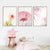Pink Flamingo Flowers Mädchen - Leinwand Wandkunst Gemälde