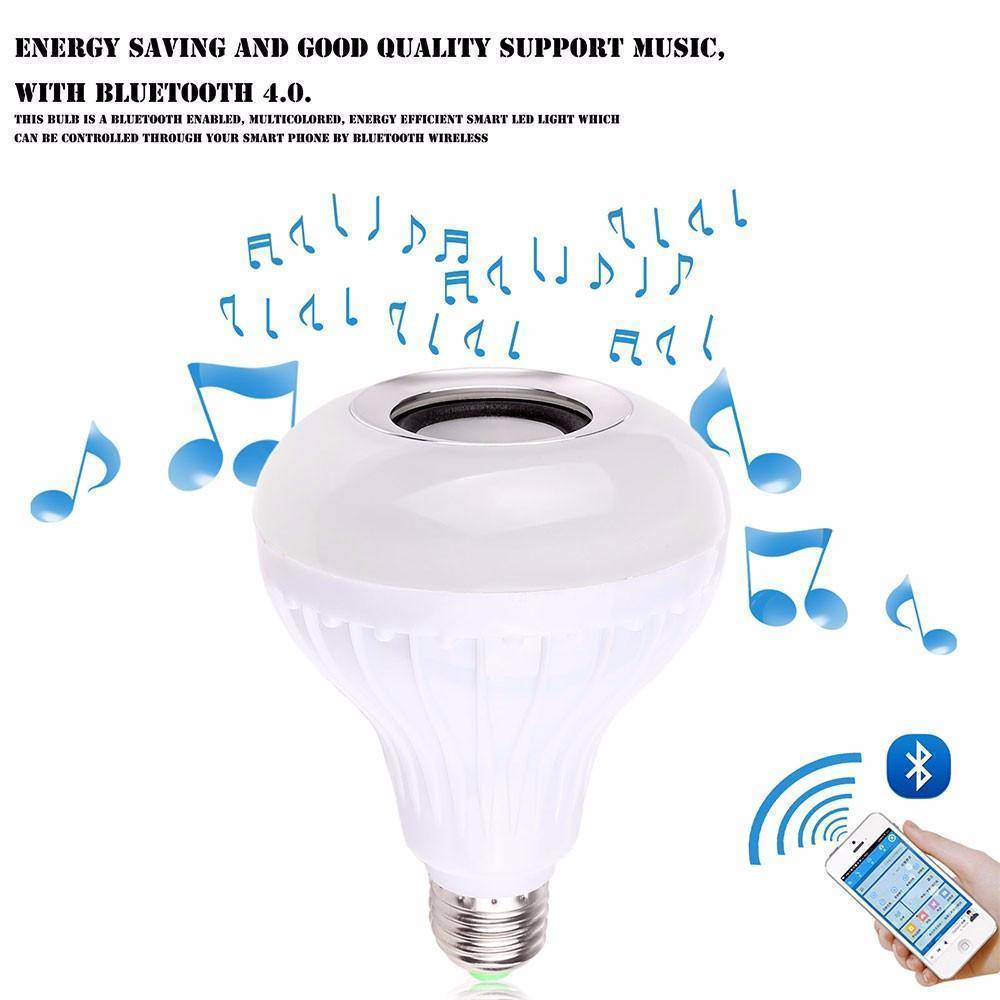 Brehn | Drahtloser Bluetooth Musikbirne Licht Lautsprecher - 12W LED Lautsprecher Farbwechselnd