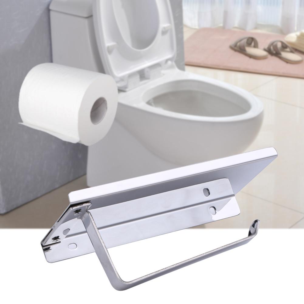 Edelstahl Toilettenpapierhalter mit Regal | Brehn