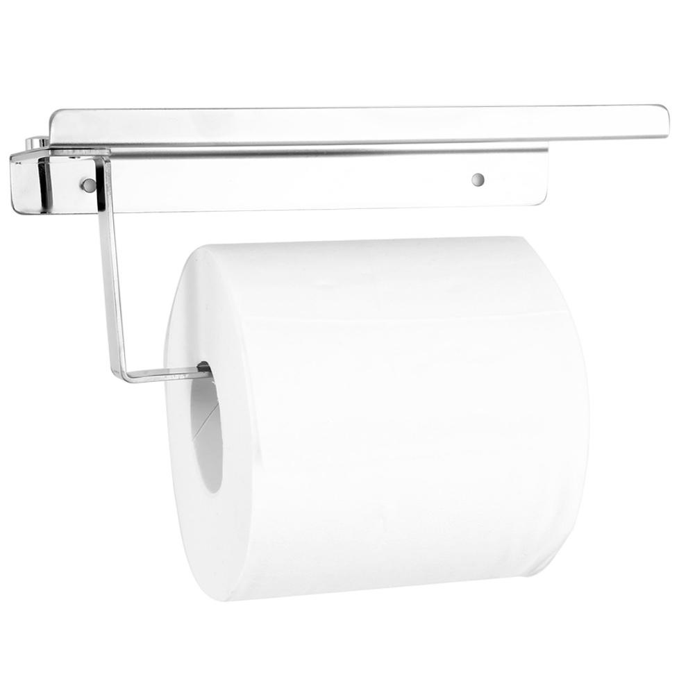 Edelstahl Toilettenpapierhalter mit Regal | Brehn