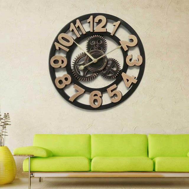Handgefertigte Übergroße 3D Retro Dekorative Wanduhr | Brehn