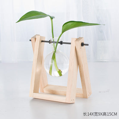 Dekorative Holzvase mit HolztaBrehnett | Brehn