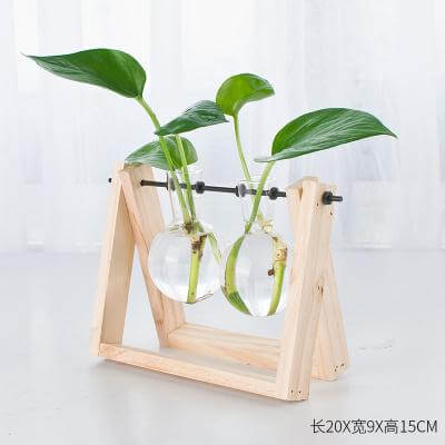Dekorative Holzvase mit HolztaBrehnett | Brehn