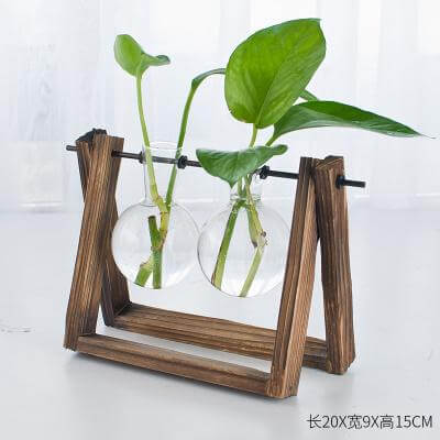 Dekorative Holzvase mit HolztaBrehnett | Brehn