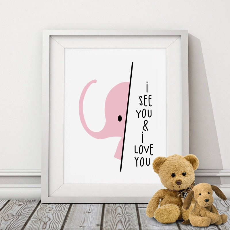 Ich sehe dich, ich liebe dich, süßer Spruch, Elefant