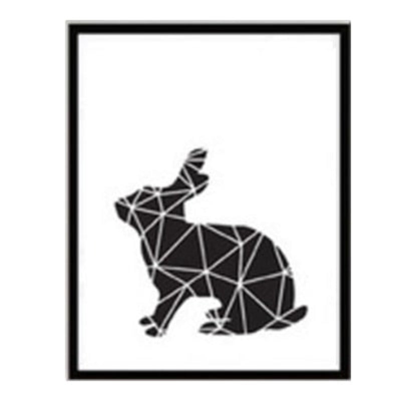 Minimalistische Geometrische Hirsch - Leinwand Wandkunst Malerei