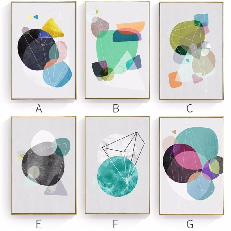 Geometrisches Nordisch - Leinwand Wandkunst Gemälde