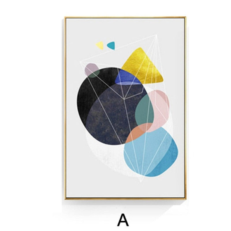 Geometrisches Nordisch - Leinwand Wandkunst Gemälde
