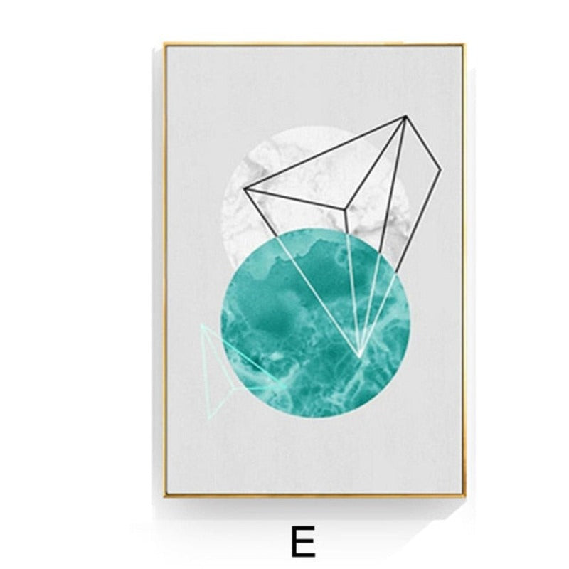 Geometrisches Nordisch - Leinwand Wandkunst Gemälde