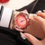 Brehn | Pink Luxury Diamond Echtes Leder Damen Uhr