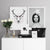 Deer Poster & Print Schwarze Wand - Leinwand Wandkunst Gemälde