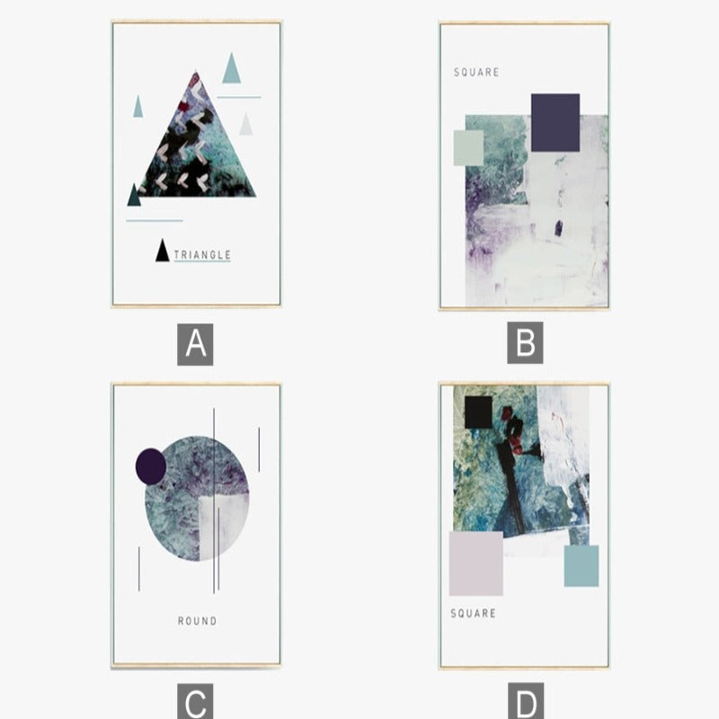 Geometrische nordische Formen - Leinwand Wandkunst Malerei