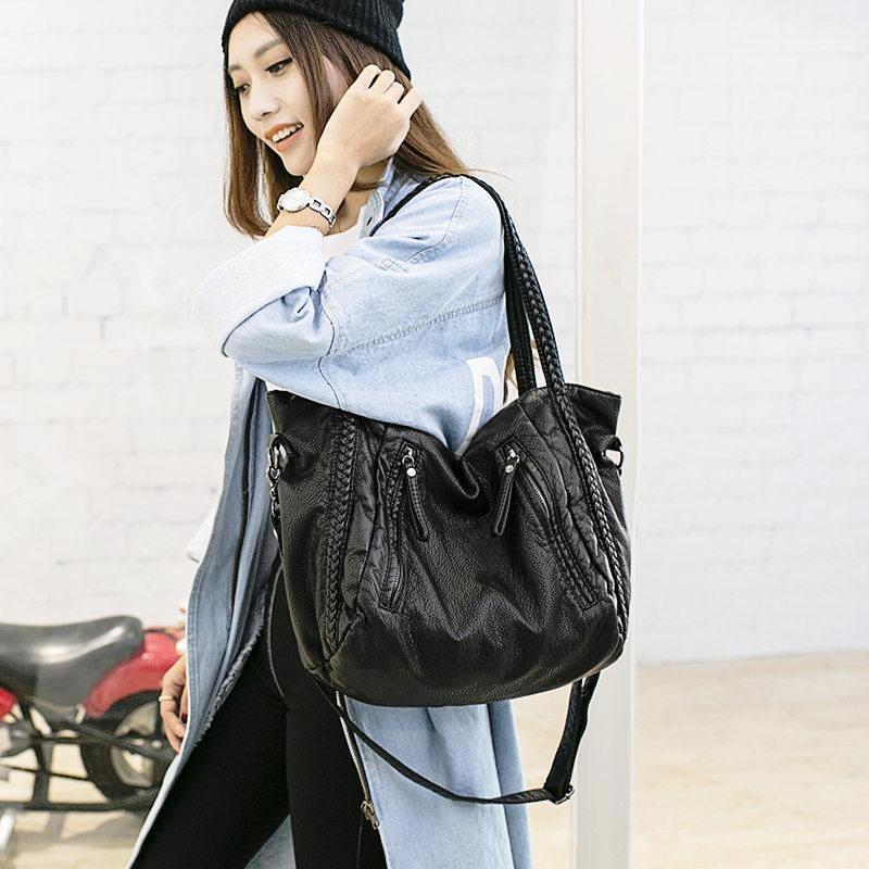 Brehn | Sisjuly 2018 Schwarze Leder Hobo Taschen