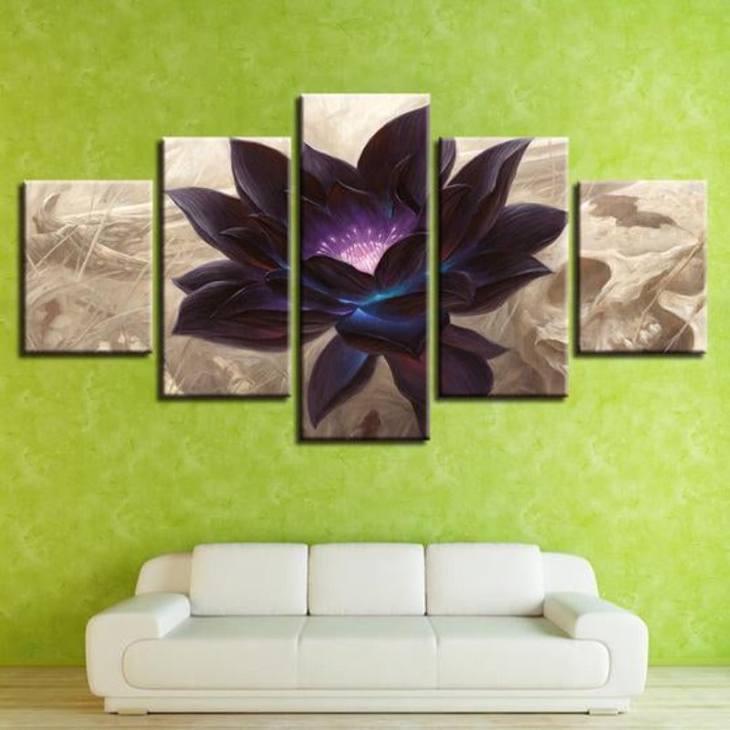 Schwarze Lotus - Leinwand Wandkunst Gemälde