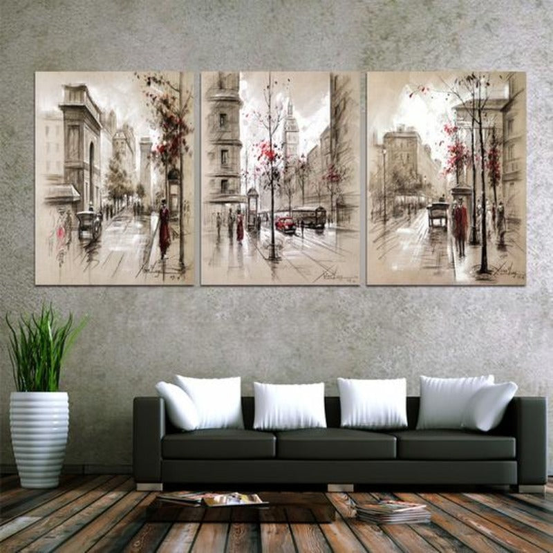 Abstract City Street - Leinwand Wandkunst Gemälde