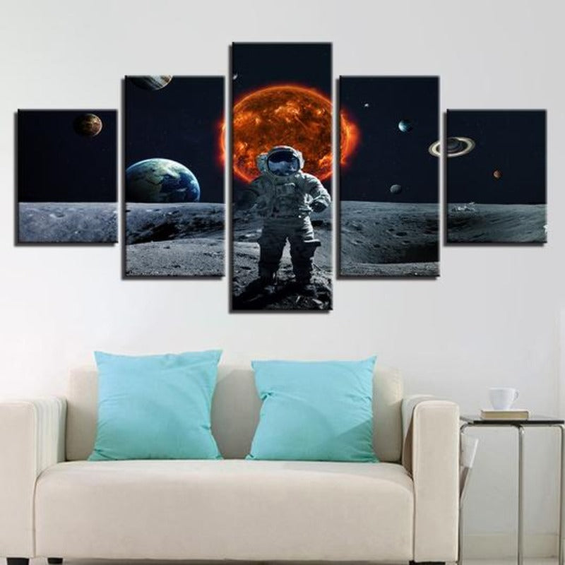 Astronaut im Weltraum - Leinwand Wandkunst Gemälde