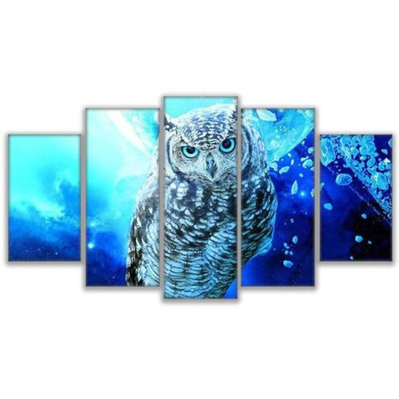 Blaue Eule - Leinwand Wandkunst Gemälde