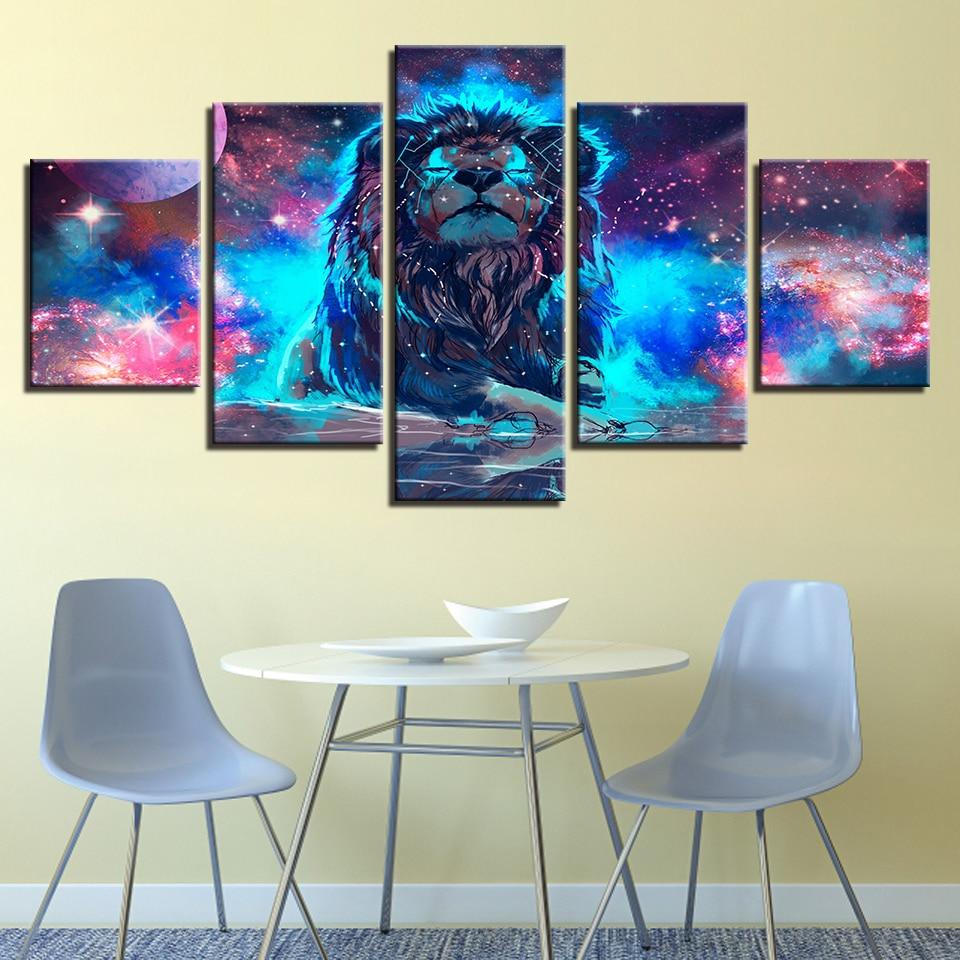 Löwe Sternbild - Leinwand Wandkunst Malerei