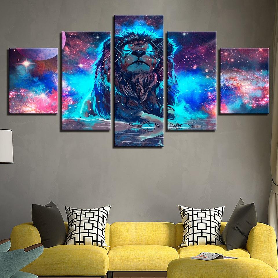 Löwe Sternbild - Leinwand Wandkunst Malerei