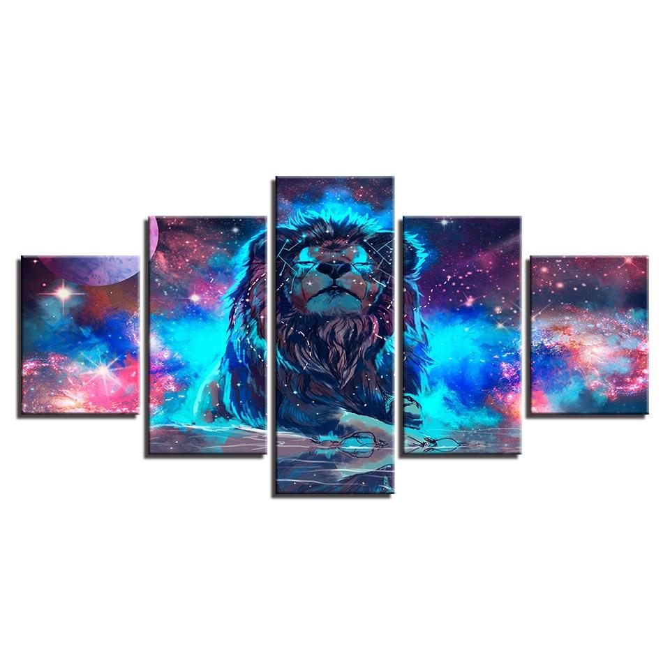 Löwe Sternbild - Leinwand Wandkunst Malerei