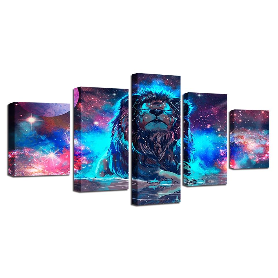 Löwe Sternbild - Leinwand Wandkunst Malerei