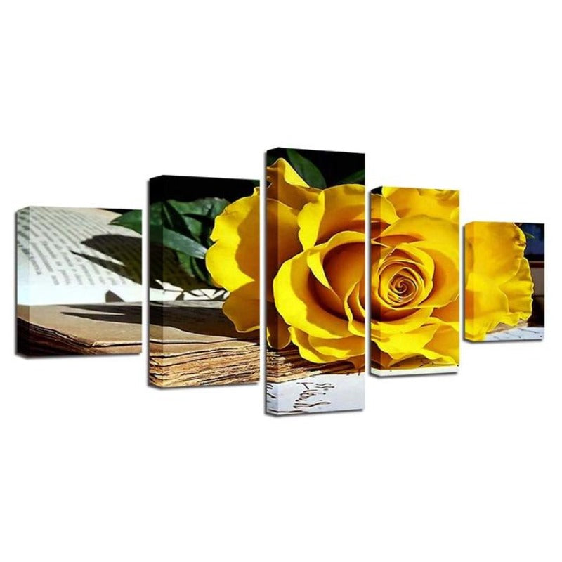Fallen Yellow Rose - Leinwand Wandkunst Gemälde