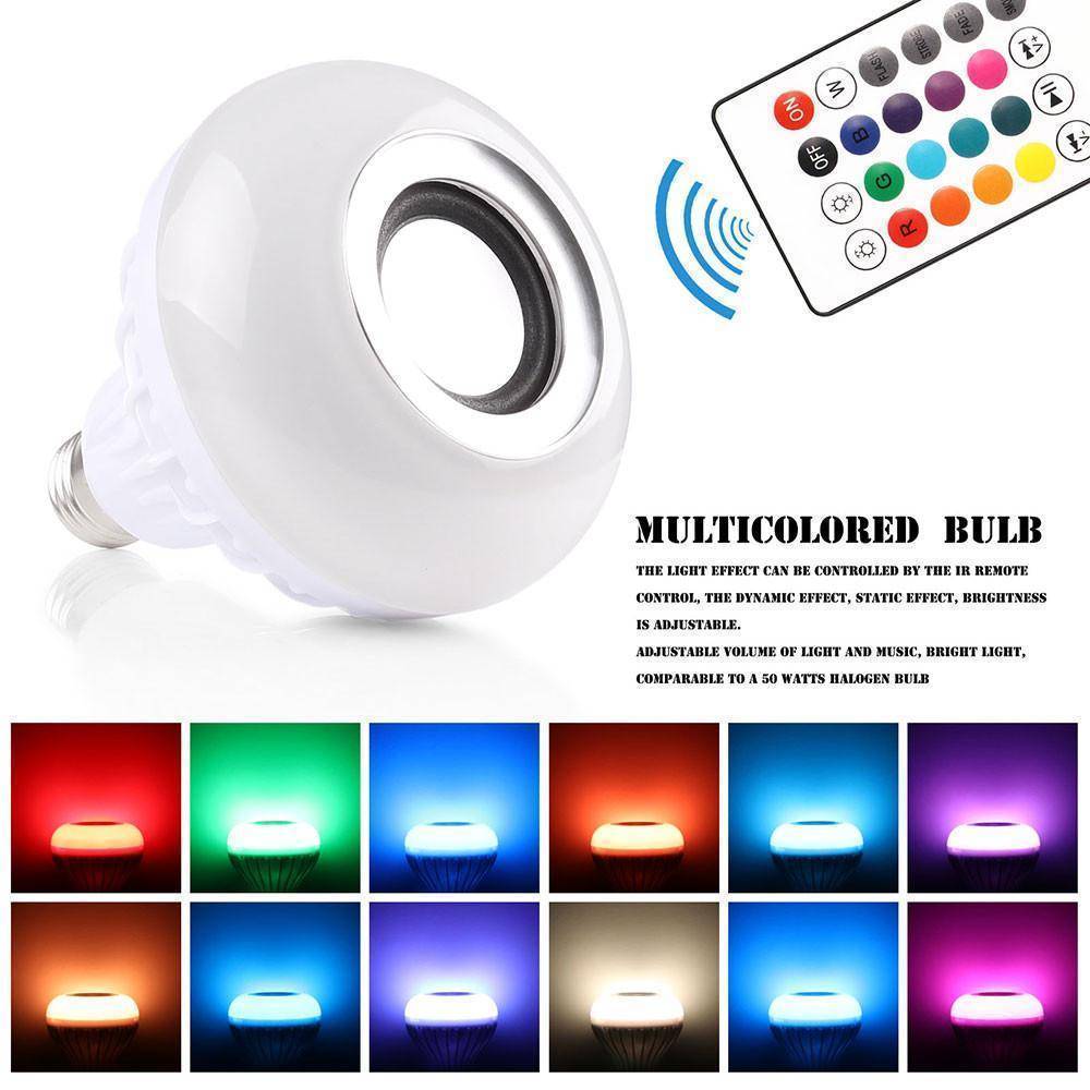 Brehn | Drahtloser Bluetooth Musikbirne Licht Lautsprecher - 12W LED Lautsprecher Farbwechselnd