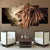 Grand Lion Howl | Brüllender Löwe - 5-teiliges Leinwand Wandkunst Gemälde