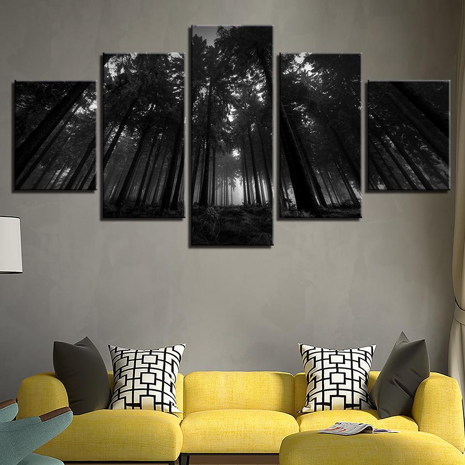 Schwarzwald Bäume - Leinwand Wandkunst Gemälde