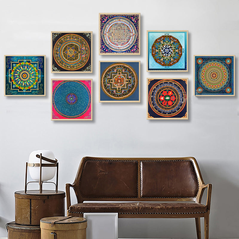 Mandala Ornament Thangka Yoga - Leinwand Wandkunst Malerei