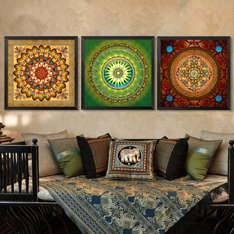 Mandala Ornament Thangka Yoga - Leinwand Wandkunst Malerei