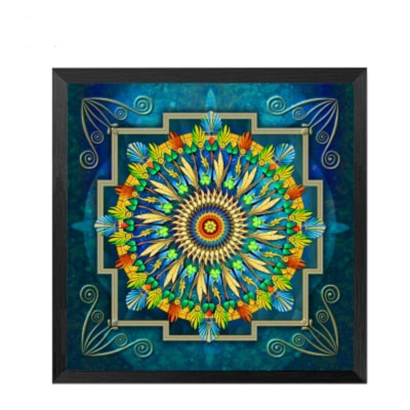 Mandala Ornament Thangka Yoga - Leinwand Wandkunst Malerei