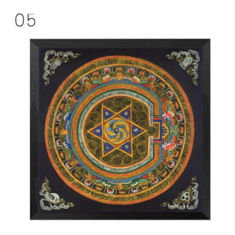 Mandala Ornament Thangka Yoga - Leinwand Wandkunst Malerei