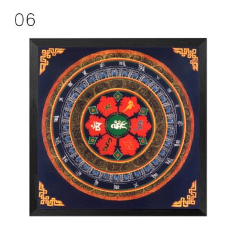 Mandala Ornament Thangka Yoga - Leinwand Wandkunst Malerei