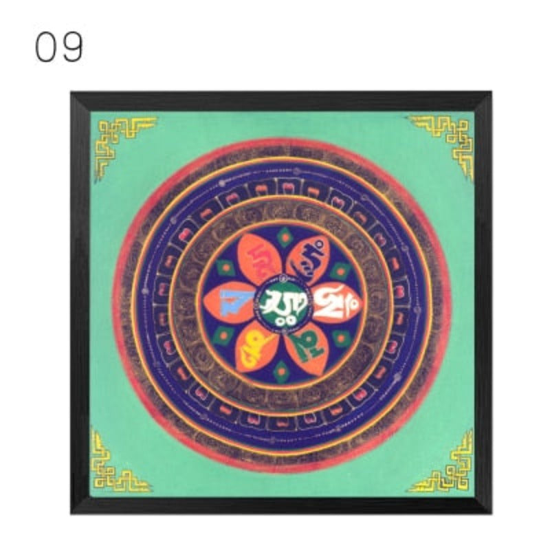 Mandala Ornament Thangka Yoga - Leinwand Wandkunst Malerei