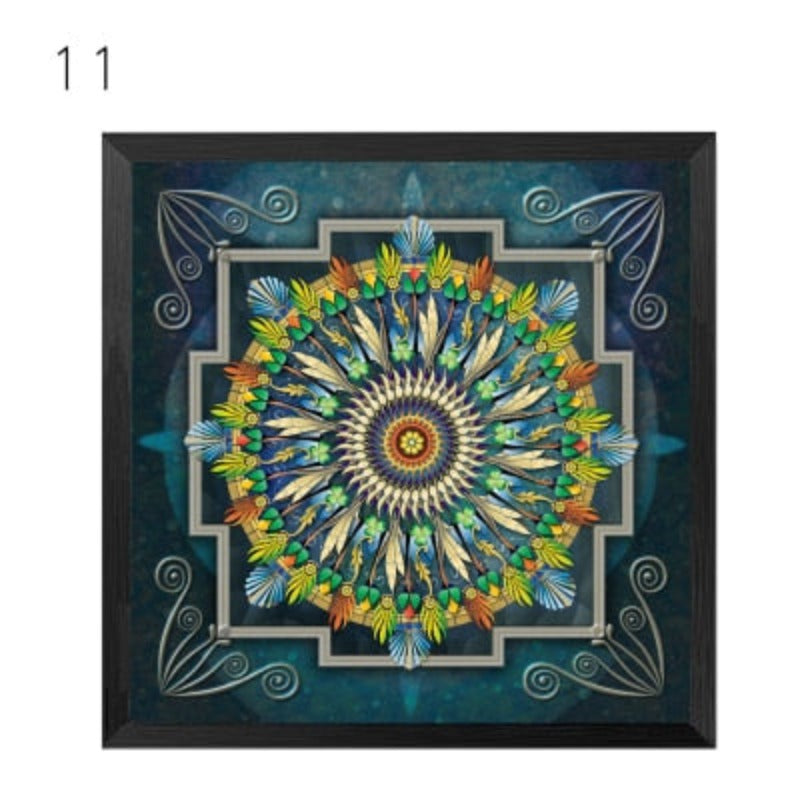 Mandala Ornament Thangka Yoga - Leinwand Wandkunst Malerei