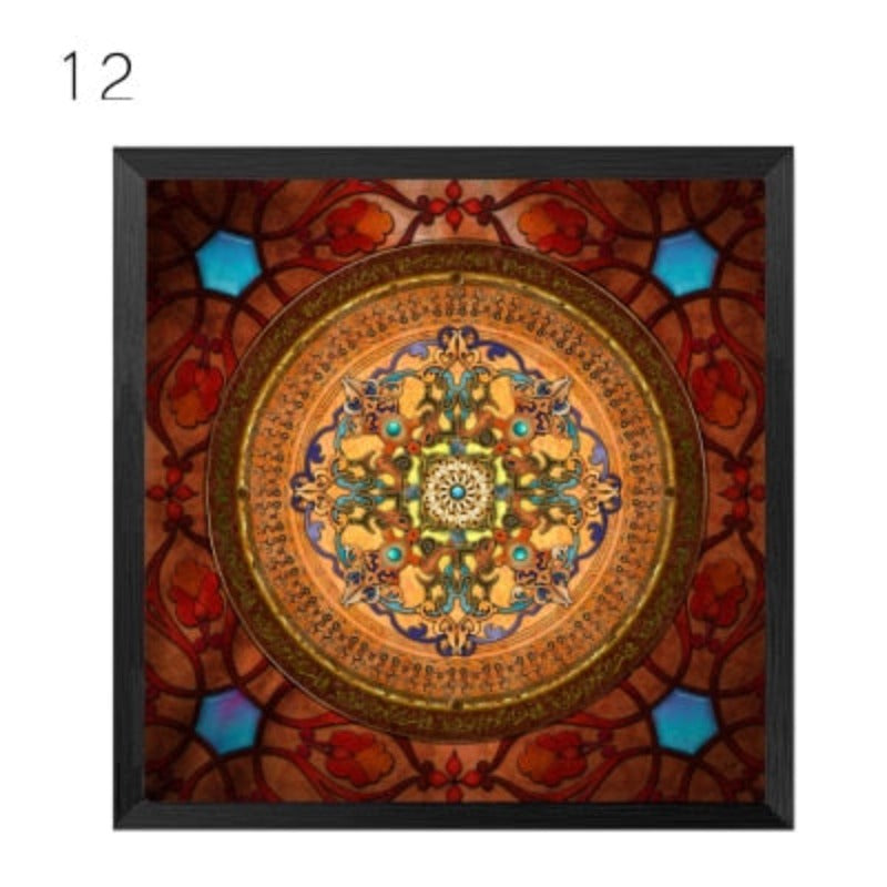Mandala Ornament Thangka Yoga - Leinwand Wandkunst Malerei