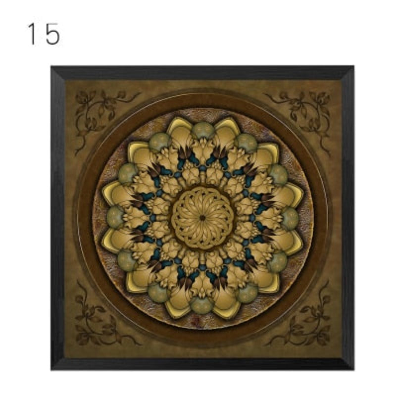 Mandala Ornament Thangka Yoga - Leinwand Wandkunst Malerei