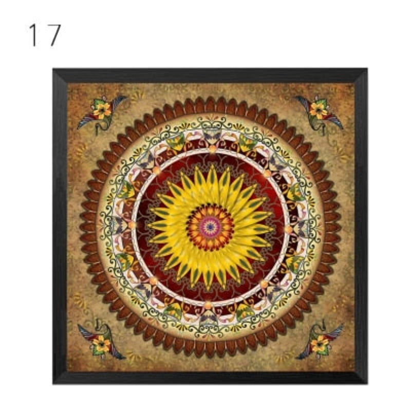 Mandala Ornament Thangka Yoga - Leinwand Wandkunst Malerei
