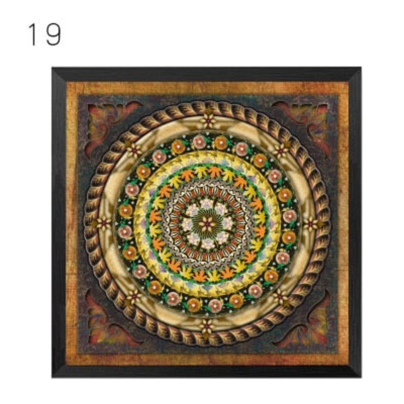 Mandala Ornament Thangka Yoga - Leinwand Wandkunst Malerei