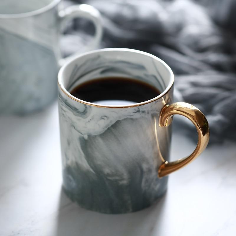 Goldrandige Marmor Kaffeetasse | Brehn