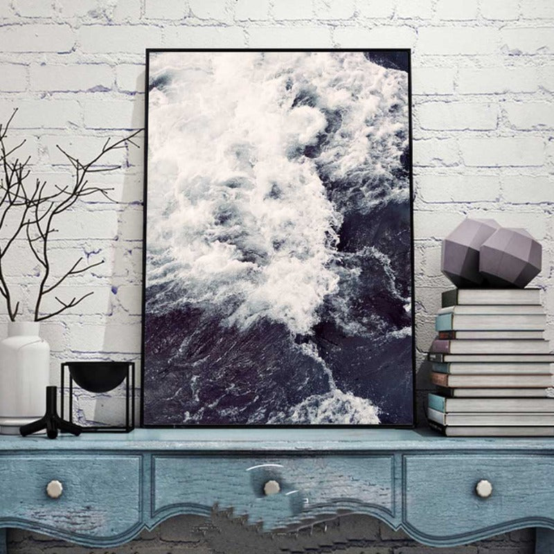 Nordische Meereslandschaft mit Gischt - Leinwandbild