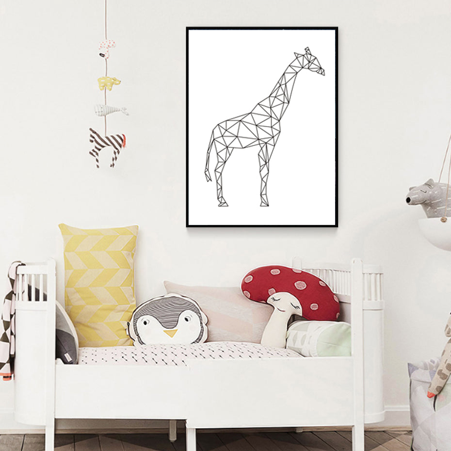Minimalistische Giraffengeometrie - Leinwanddruck
