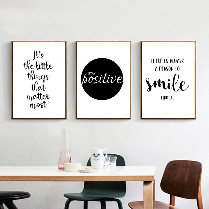 Motivational Life Quote Schwarz Weiß - Leinwand Wandkunst Gemälde