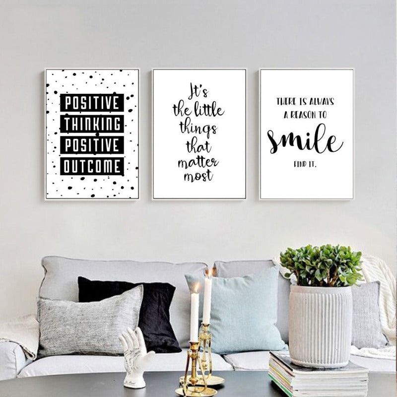 Motivational Life Quote Schwarz Weiß - Leinwand Wandkunst Gemälde