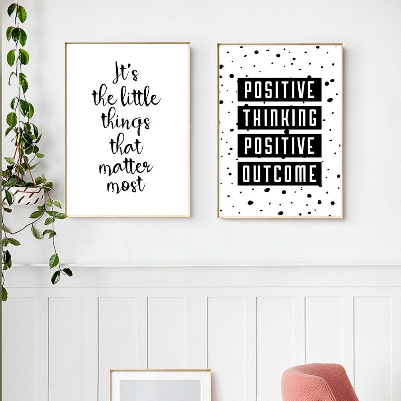 Motivational Life Quote Schwarz Weiß - Leinwand Wandkunst Gemälde