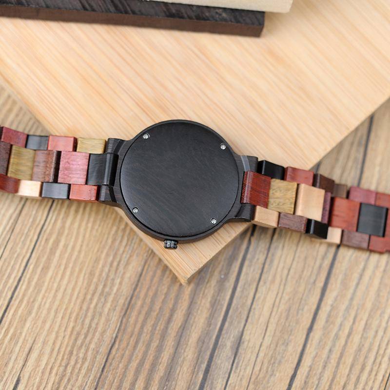 Brehn | Herren Holz Uhr mit Wochendatum Anzeige in Holz Geschenkbox