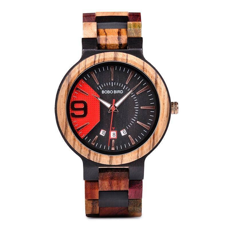 Brehn | Holz Herren Uhr Herren Datumsanzeige in Holz Geschenkbox