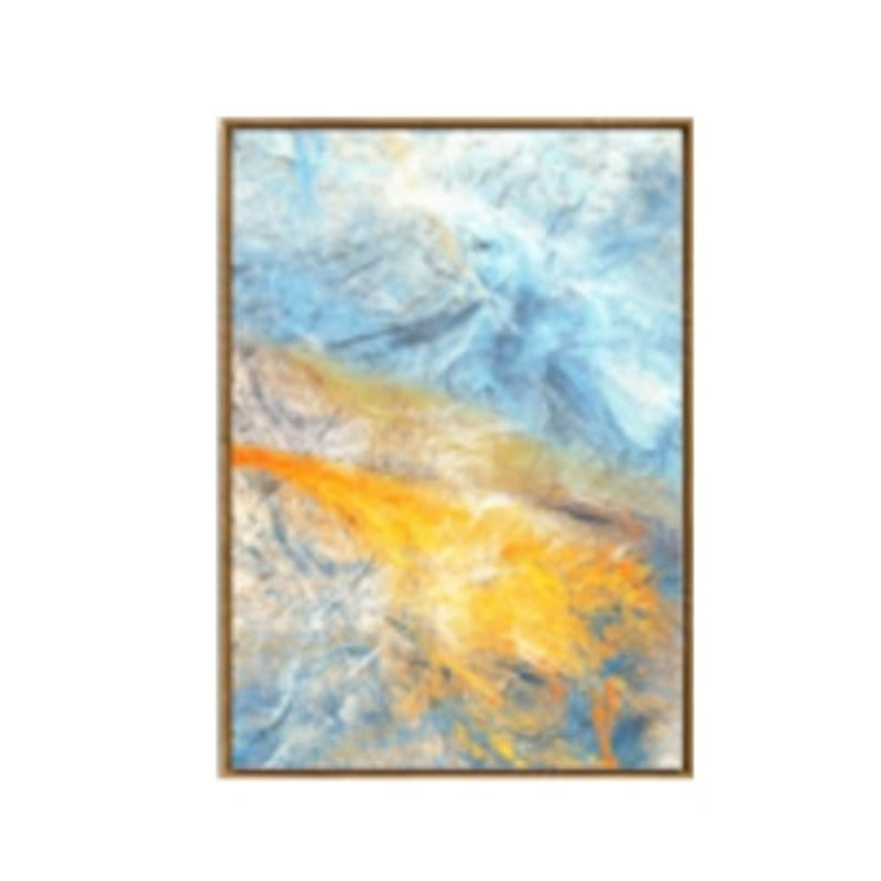 Aquarell Blau Gelb - Leinwandbild